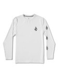 VOLCOM DEADLY STONES LONG SLEEVE UPF 50 RASHGUARD - WHT