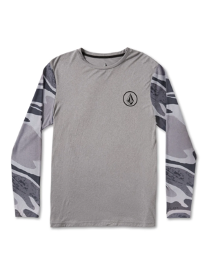 VOLCOM LIDO SOLID LONG SLEEVE UPF 50 RASHGUARD - GRY