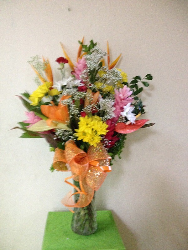 Mixed Cut Flowers in a Vase