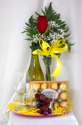 Rose, Wine and Chocolate Combo 4