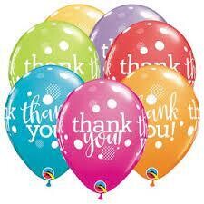 Thank you latex 11" air filled on a stick - (each)