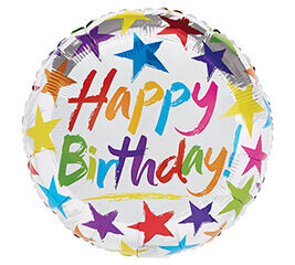 Birthday 9" foil balloon on a stick