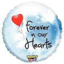 Forever in our Hearts 18" foil helium