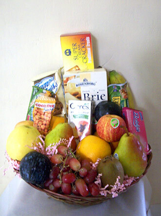 Fruit, Cheese and Crackers Basket