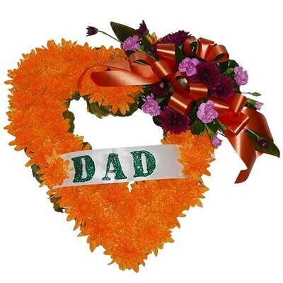 Wreath - Open Heart with a DAD sash - 18 Wreath - Open Heart with a DAD sash - 18"