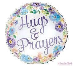 Hugs and prayers 18" foil helium balloon