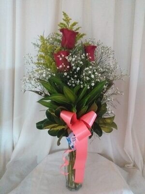 Roses - 3 in a vase