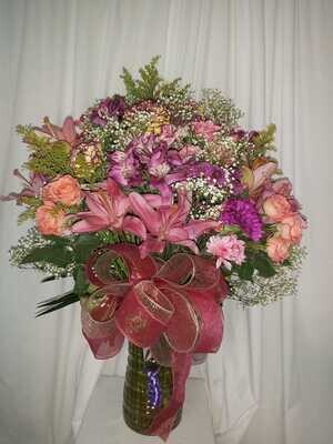 Mixed Cut Flowers in a Vase