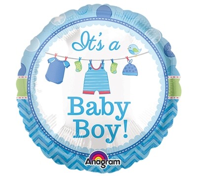 It's A Boy 9" Foil Balloon on a stick