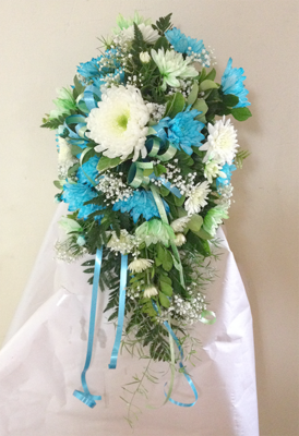 Cascading Bouquet with Carnations &amp; Chrysanthemums