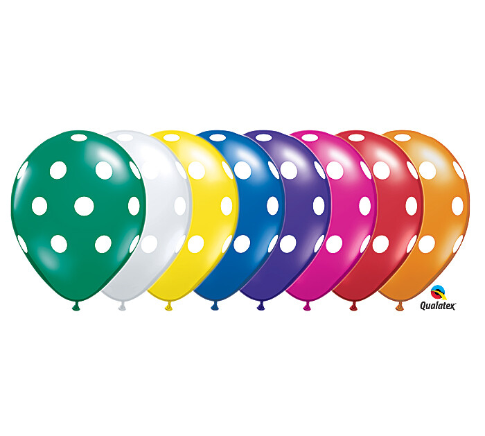 Polkadot 11" Latex Balloon On A Stick (each)
