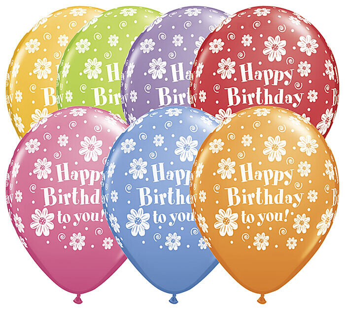 Birthday 11" Latex Balloon On A Stick - Each