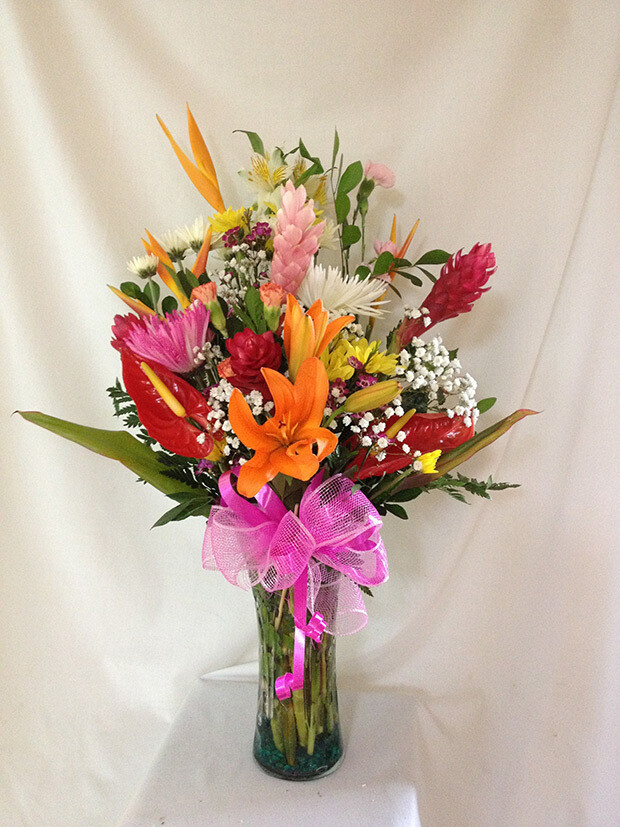 Mixed Cut Flowers in a Vase
