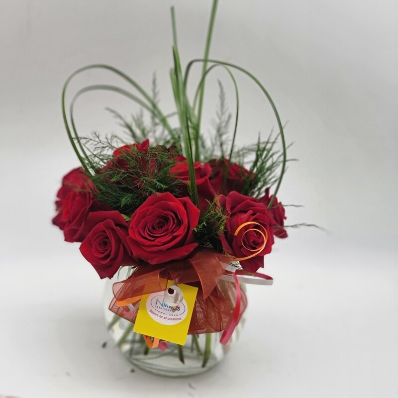 Roses - 12 in a low bowl