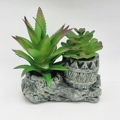 Mini cacti wishing well 5" x 5" (Artificial)