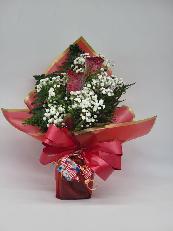 Roses - 2 in a red wrap