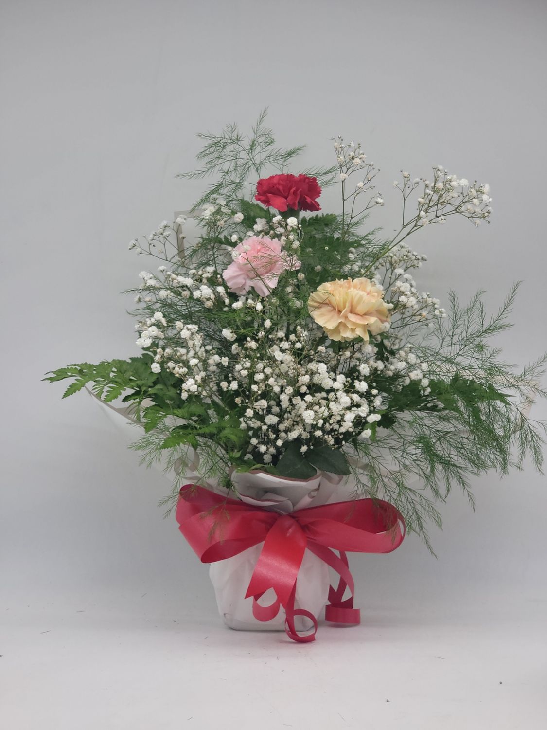 Carnations - 3 in a white wrap