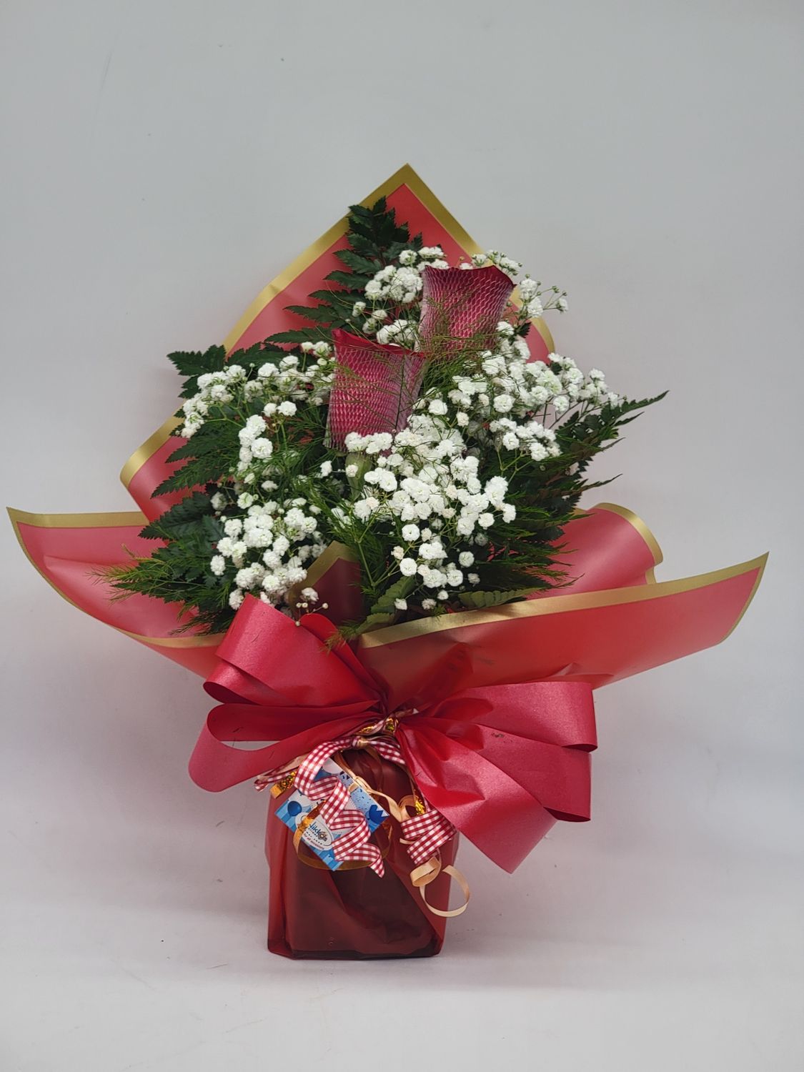 Valentines 2 roses in a wrap