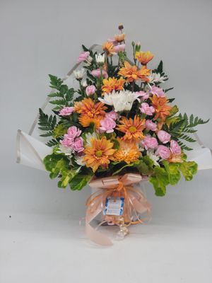 Cut flowers in a wrap