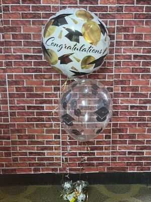 1 x 18 " foil helium and 1 latex helium