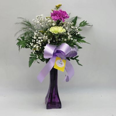 Carnations - 2 mix colours in a vase