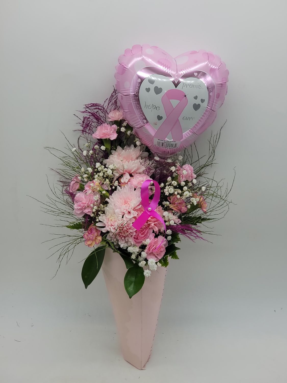 Breast cancer awareness "Special" in a box with a balloon 