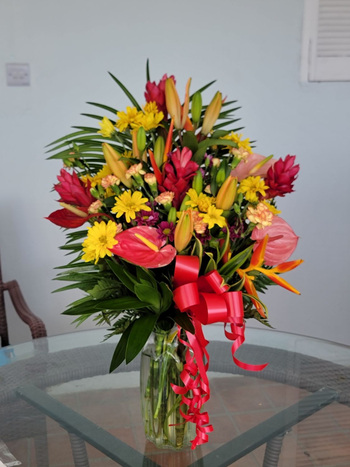 Mixed Cut Flowers in a Vase