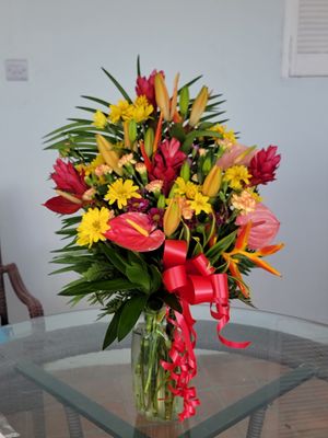 Mixed Cut Flowers in a Vase