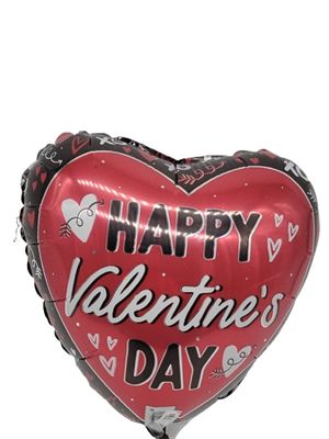 Valentines balloon - black and red