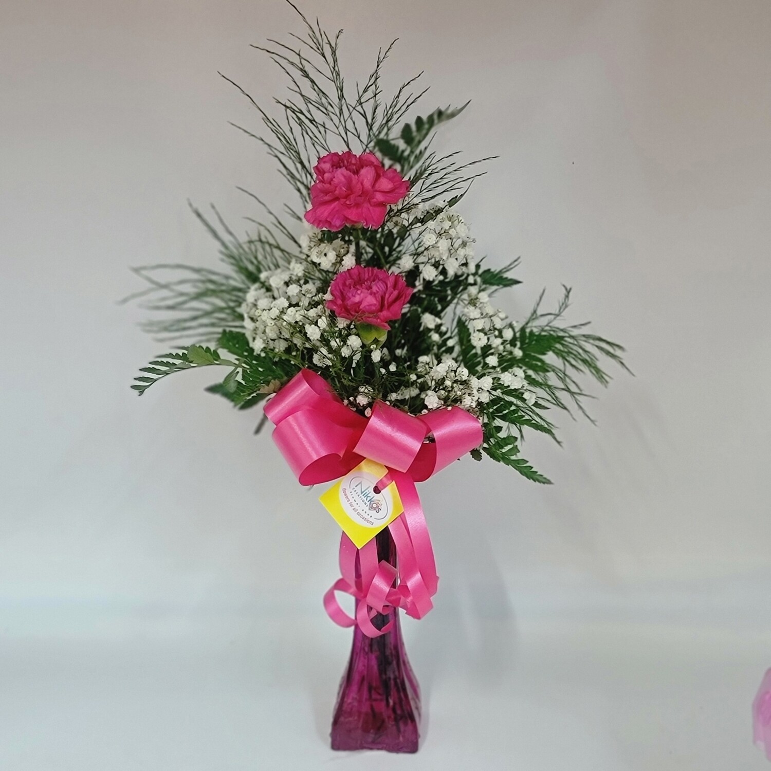 Carnations - 2 in a vase