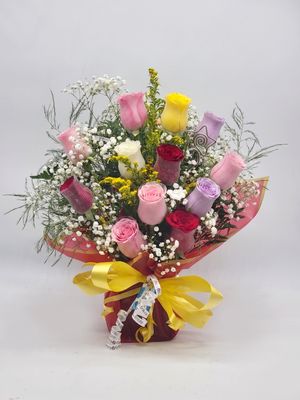12 Roses in a Red Wrap