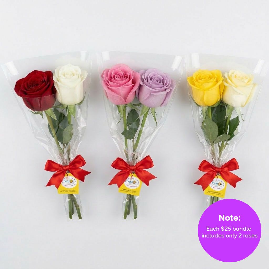 Sale - 2 Single Roses in a Sleeve