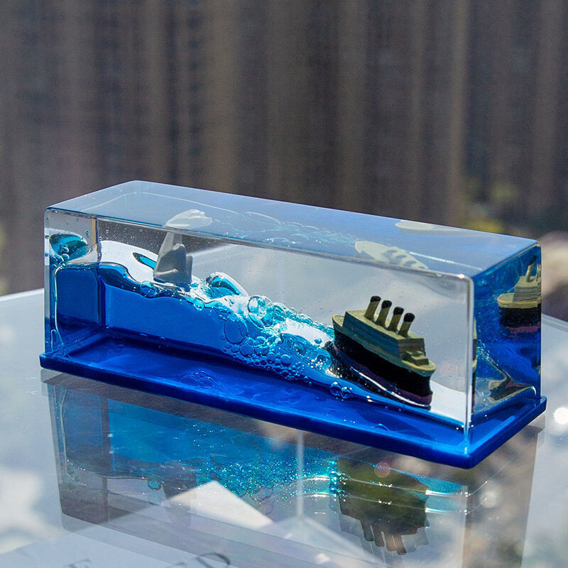 Cruise Ship Fluid Drift Bottle Hourglass Living Room Decoration Creative Boat Sea Ornaments Home Decoration Toys