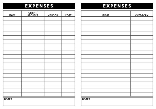 Business Expenses Notebook