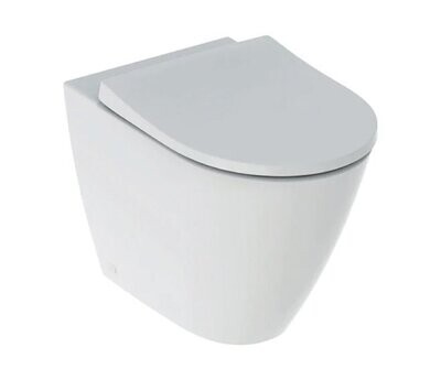 GEBERIT - ICON VASO A PAVIMENTO RIMFREE BTW FILO PARETE A CACCIATA CON FISSAGGIO NASCOSTO E SEDILE WC SLIM SOFT-CLOSE BIANCO 500.827.00.1