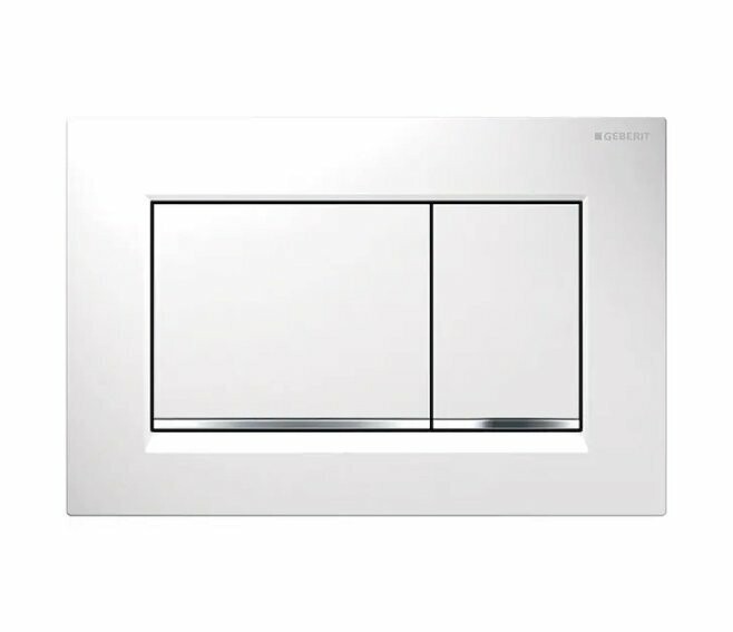 GEBERIT - SIGMA30 PLACCA DI COMANDO 2 TASTI BIANCA / CROMO 115.883.KJ.1