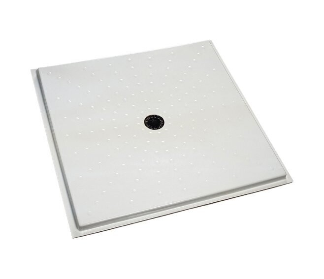 THERMOMAT - SANILINE PIATTO DOCCIA A FILO PAVIMENTO IN PMMA E ABS 900 X 900 MM. FORO CENTRALE D.90 490N