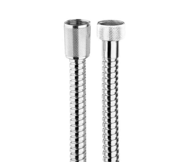 BOSSINI - FLESSIBILE DOCCIA DOPPIA AGGRAFFATURA 1/2” X 1/2” FF CONICO 80 CM. CROMO A00045
