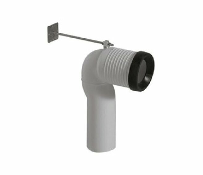 GALASSIA - CURVA TECNICA PER SCARICO PAVIMENTO TRASLATO REGOLABILE DA 6 A 14 CM. 9064