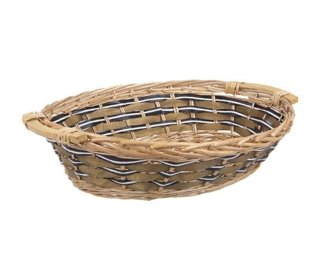 BIZZOTTO - CESTA ORTIGARA OVALE IN VIMINI ORO CON FASCIA 49X39XH.13 CM. 2 MANICI 934705