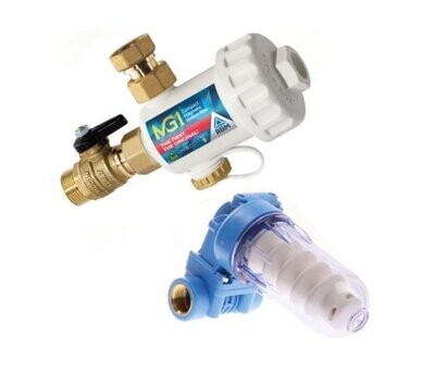 RBM - KIT MG1 DEFANGATORE MAGNETICO + DOSATORE POLIFOSFATI 1/2 BIANCO CON BY-PASS 3711.00.60