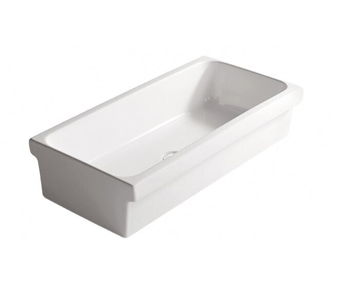 GALASSIA - NINIVE LAVABO AD APPOGGIO A CANALE 120 CM. CERAMICA BIANCO 2007