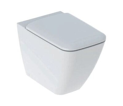 GEBERIT - ICON SQUARE VASO A PAVIMENTO RIMFREE BTW FILO PARETE A CACCIATA CON SEDILE WC SOFT-CLOSE BIANCO 500.825.00.1