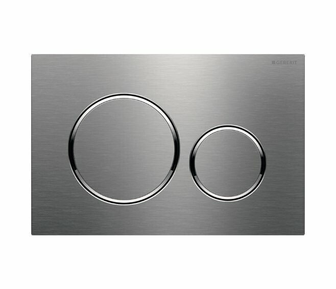 GEBERIT - SIGMA20 PLACCA DI COMANDO DOPPIO TASTO SPAZZOLATO / ANELLI LUCIDATO 115.882.SN.1