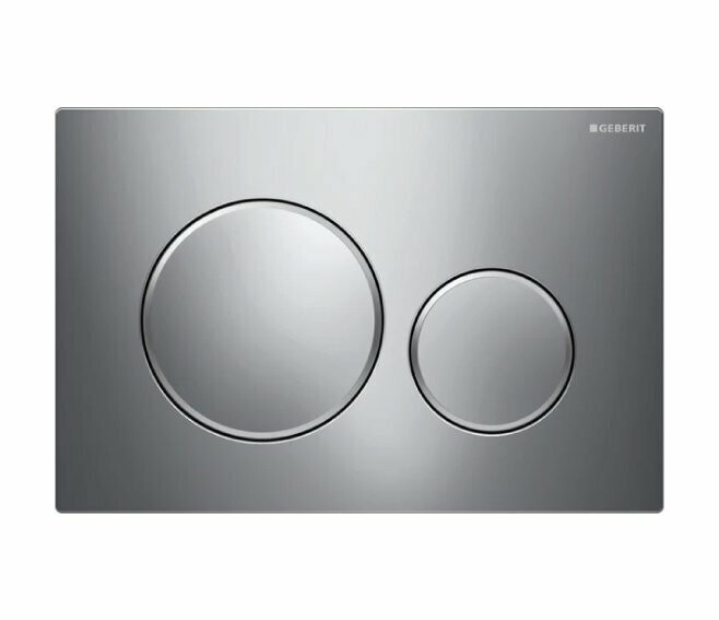 GEBERIT - SIGMA20 PLACCA DI COMANDO DOPPIO TASTO CROMO LUCIDO / ANELLI CROMO SATINATO 115.882.KH.1