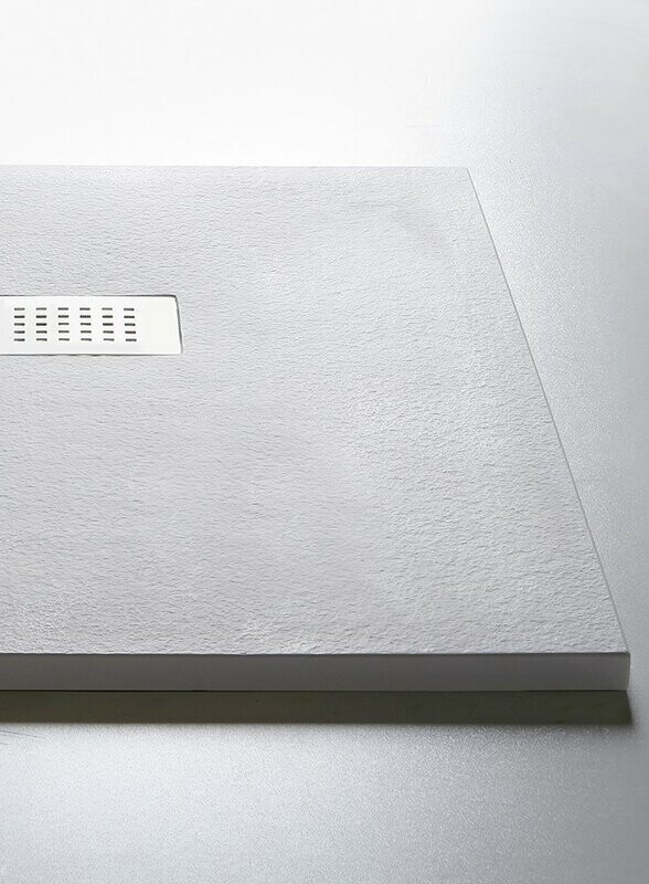 GF - PIATTO DOCCIA IN RESINA NATURALE 100X70 H.3 CM. BIANCO MATT