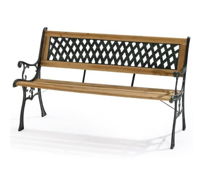 VERDELOOK - PANCHINA PARCO IN GHISA E LEGNO 122 X 32 X 76 CM. NATURALE 2332