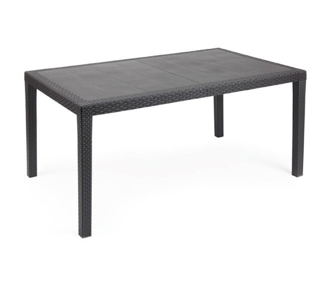 IPAE PROGARDEN - PRINCE TAVOLO RETTANGOLARE 150 X 90 X 72 CM. IN EFFETTO RATTAN ANTRACITE 01462