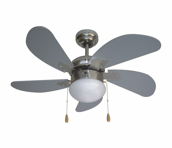 ZEPHIR - VENTILATORE DA SOFFITTO 5 PALE SILVER CM.76 CON LAMPADA ZFS576S