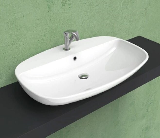 FLAMINIA - NUDA LAVABO 85 CM. SOSPESO O DA APPOGGIO CON TROPPOPIENO BIANCO 5081